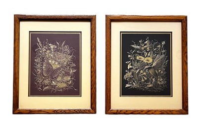 Paul M. Breeden, Pair of Nature Inspired Artworks (Metal Foil Reproduction)