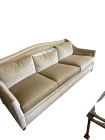 Dorothy Draper Style Velvet Vintage Sofa