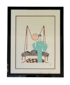 Erté, Pillow Swing, Serigraph, Signed and Numbered, 1986