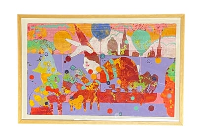 Deloss McGraw - Mad Hatter's Tea Party Theme - Gouache on Paper