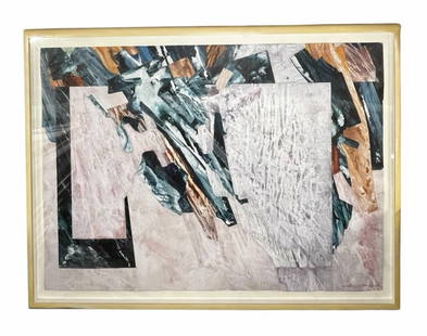 Marshall Davis Taylor - Pending Emergence of the Journeyer - Mist of the Ghost Mountain: Artist: Marshall Davis Taylor Title: Pending Emergence of the Journeyer - Mist of the Ghost Mountain Year: 1988 Dimensions: 54 x 78 in Description: The collage is reminiscent of abstract expressionism