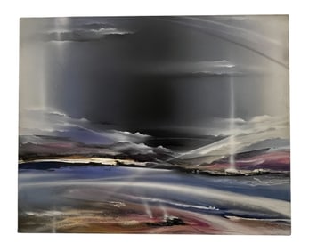 Elba Alvarez, Dark Cloudy Sky, Acrylic on Canvas, Signed