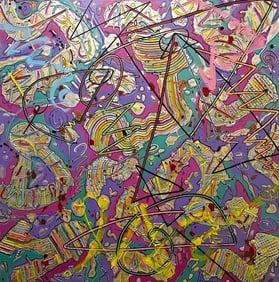 Hinojosa - Abstract Painting in Bright Colors