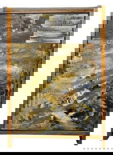 Clark Walding - Passing Unmarked - Oil w/ Sand on Canvas: Artist: Clark Walding Title: Passing Unmarked Year: 1989 Medium: Oil w/ Sand on Canvas Edition: CW 90 13 Dimensions: Artwork - 54 x 40 in, Framed - 64 x 44 in Description: Clark Walding is an American