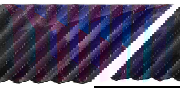 Nancy C Henderson - Metamorphosis Prototype #1 - Contemporary Wall Sculpture: Artist: Nancy C Henderson Title: Metamorphosis Prototype #1 Medium: Sculpture Dimensions: 12 x 26 x 2 in Description: Art by N.C. Henderson, featuring a folded, multi-paneled design with geometric pat