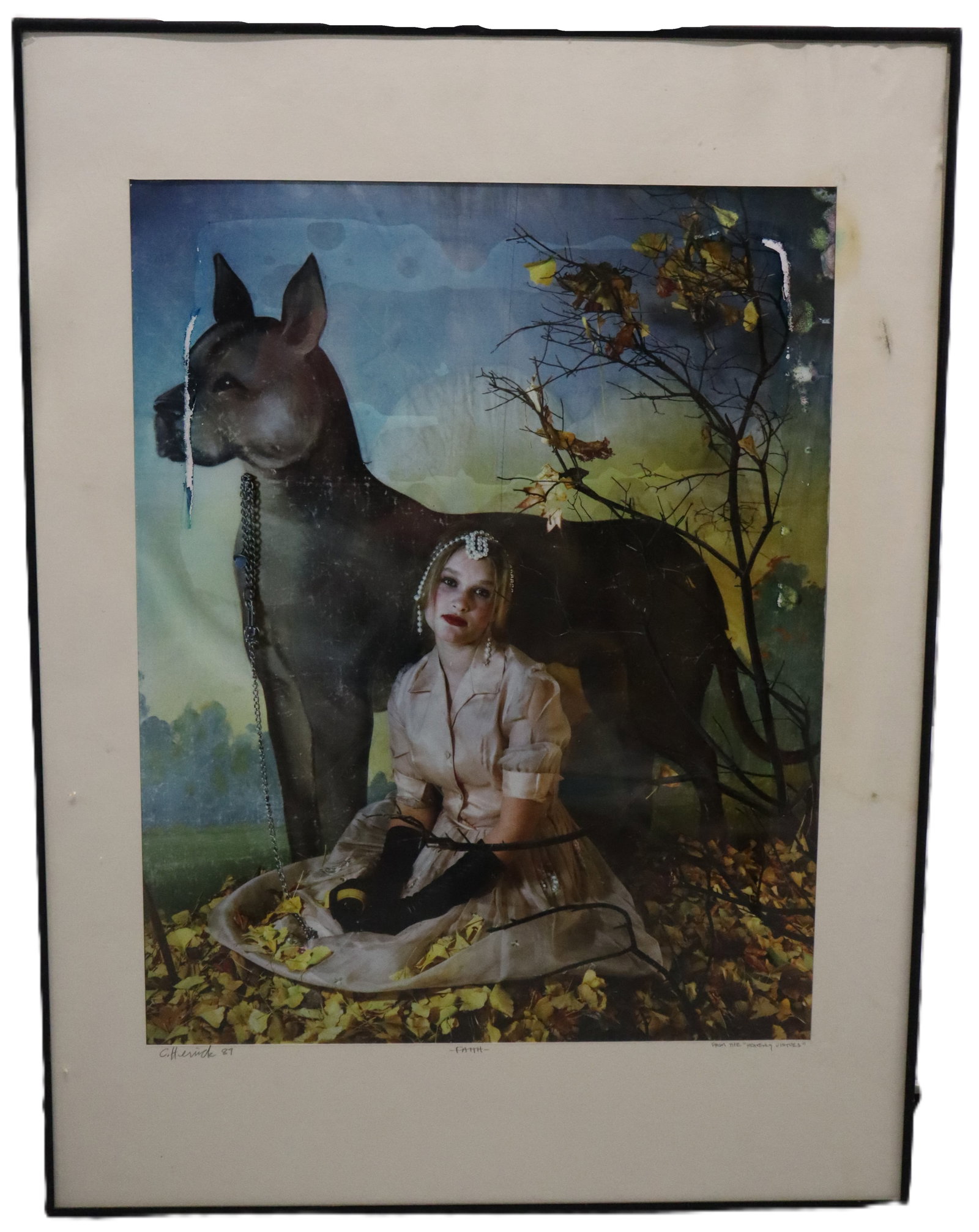 Colin Herrick - Faith - Heavenly Virtues Series - Mixed Media - 1989: Artist: Colin Herrick Title: Faith - Heavenly Virtues Series Year: 1989 Medium: Mixed Media Dimensions: Artwork - 23 x 19, Framed - 32 x 25 x 1 in Description: The piece combines photography and paint