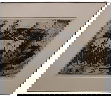 Robert Conrad Detamore - Secret Letters & Private Numbers - Color Etching: Artist: Robert Conrad Detamore Title: Secret Letters & Private Numbers Medium: Color Etching Edition: 8/50 Dimensions: Artwork - 16 x 20 in, Framed - 25 x 28 x 1 in Description: A richly detailed and