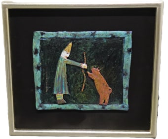 Whimsical Mixed Media Art - Relief Painting