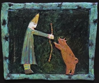 Whimsical Mixed Media Art - Relief Painting