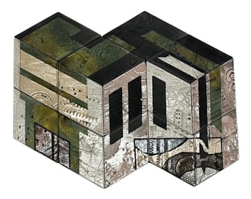Phylis Pacin, Wall Sculpture, Raku-Fired Clay Tiles