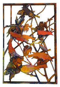Zacharich Rioja, Mixed Media Wood Sculpture, Signed and Dated '88