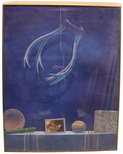 Paul S. Nielsen, Colored Pencil, Pastel, and Silkscreen Ink, Signed and Dated '87: Paul S. Nielsen, Colored Pencil, Pastel, and Silkscreen Ink, Signed and Dated '87 Artist: Paul S. Nielsen Year: 1987 Medium: Colored pencil, pastel, and silkscreen ink on paper Description: In this un