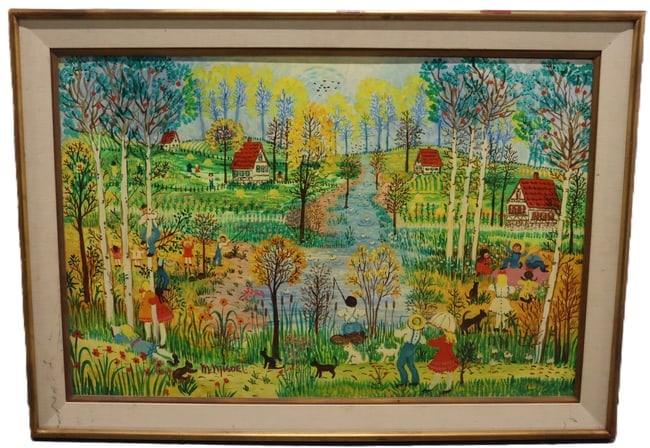 M. Migoet, In HS 169, Oil on Board, Signed (1 of 3)