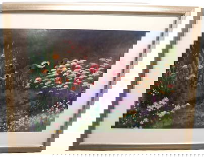 Aleah Koury, Pastel and Mixed Media on Paper, Signed: Aleah Koury, Pastel and Mixed Media on Paper, Signed Artist: Aleah Koury (American, b. 1959) Medium: Pastel and Mixed Media on Paper Description: A lush and expressive depiction of a blooming garden r