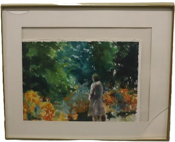 Pat Berger, Landscape with Figure in Garden