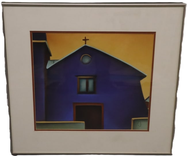 Margaret Nes, Truchas Purple, Pastel on Paper, Signed and Dated 1986: Margaret Nes, Truchas Purple, Pastel on Paper, Signed and Dated 1986 Artist: Margaret Nes (American, b. 1950) Title: Truchas Purple Medium: Pastel on Paper Description: A richly hued depiction of Truc