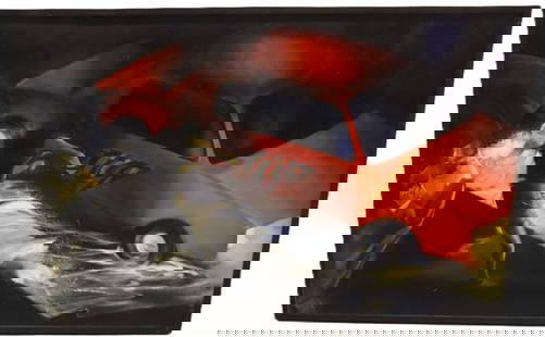 Kharlene Boxenbaum, Storm, Oil On Canvas, Titled, Signed & Dated 1988 In Verso: Kharlene Boxenbaum, Storm, Oil On Canvas, Titled, Signed & Dated 1988 In Verso Artist: Kharlene Boxenbaum Title: Storm Medium: Oil on canvas Description: A dramatic scene rendered in deep