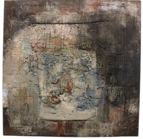 Alvaro Blancarte, Azulena Sombra, Mixed Media on Canvas, Signed, Titled & Dated 1992 on Verso