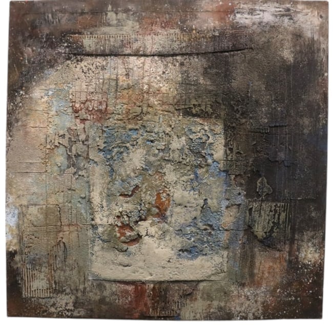 Alvaro Blancarte, Azulena Sombra, Mixed Media on Canvas, Signed, Titled & Dated 1992 on Verso (1 of 4)