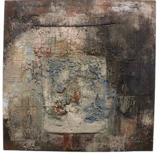 Alvaro Blancarte, Azulena Sombra, Mixed Media on Canvas, Signed, Titled & Dated 1992 on Verso: Alvaro Blancarte, Azulena Sombra, Mixed Media on Canvas, Signed, Titled & Dated 1992 on Verso Artist: Alvaro Blancarte (Mexican, b.1934) Title: Azulena Sombra Medium: Mixed media on canvas Description