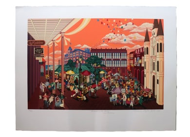 Melanie Taylor Kent, 1985, Signed, Portraits in the Park, Serigraph, L.E. 39/350, American