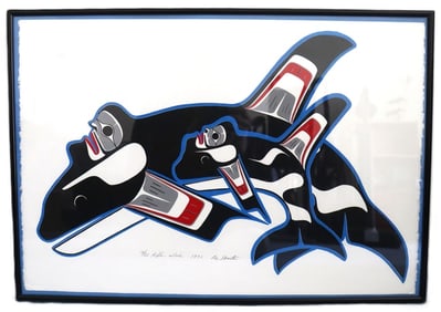 Ben Houstie, 1992, Signed, Killer Whale, L.E. 14/85, Native American Northwest Coast Contemporary