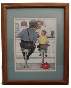 Norman Rockwell 1958 Printed Signature The Runaway Print American Realism Americana Fine Art Collect
