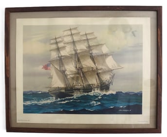 J.S.W. Cosgrove II, Clipper Ship Challenge, 1851, Print, Signed