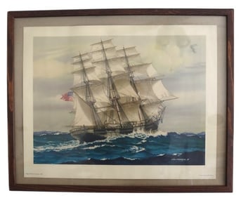 J.S.W. Cosgrove II, Clipper Ship Challenge, 1851, Print, Signed
