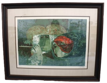 ALVAR, Figures with Flute (9/125) Signed Lithograph Art