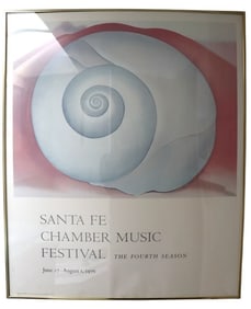 Georgia O'Keeffe, White Shell with Red Santa Fe Chamber Music Festival 1976 Poster