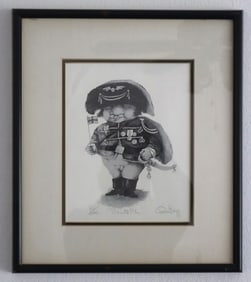Charles Bragg, Signed, Minute Man Etching, L.E. 68/300, American Satirical Modern Collectible Print