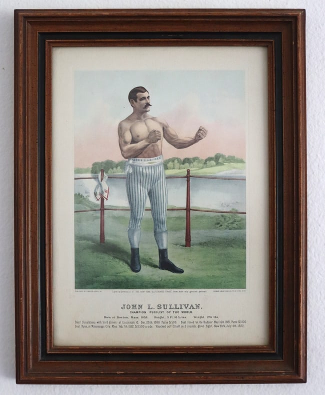 Currier & Ives, John L. Sullivan, Champion Pugilist of the World, Lithograph (1 of 2)