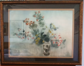Kaiko Moti, Floral Still Life, Signed, Aquatint Etching, 5/120, Post-War Contemporary, Collectible