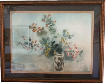 Kaiko Moti, Floral Still Life, Signed, Aquatint Etching, 5/120, Post-War Contemporary, Collectible