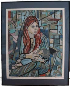 Amen, 1978, Signed, Gift of Love, Serigraph, A.P., American, Modern Cubist, Paper Collectible