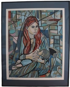Amen, 1978, Signed, Gift of Love, Serigraph, A.P., American, Modern Cubist, Paper Collectible
