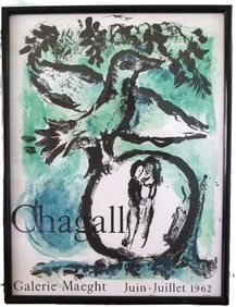 Marc Chagall, Galerie Maeght June-July 1962, Lithograph, Poster, 1962, Printed