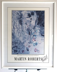 Martin Roberts, Hand Painted Color on Black and White Photography, Signed