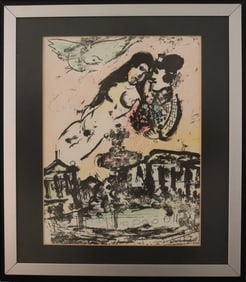 Marc Chagall, 1963, The Sky From the Place de la Concorde, Surrealist Drawing