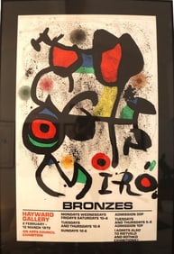 Joan Miró, 1972, Hayward Gallery Bronzes Exhibition, Abstract Lithograph Poster, Printed Signature