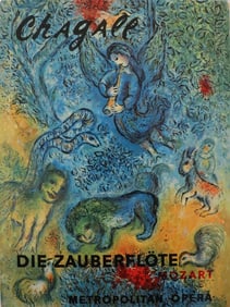 Marc Chagall, 1967, The Magic Flute Book, Metropolitan Opera Program, Printed Signature