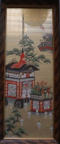 Japanese Festival Parade Float Ships, Embroidery Textile Art