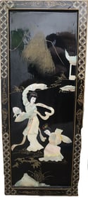 Black Lacquer Mother of Pearl Wall Panels, Decorative Art