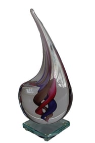Art Glass Sculpture, Teardrop, Abstract