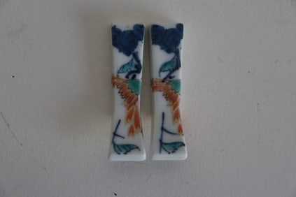 Japanese Chopstick Rests, Floral Design, Ceramic