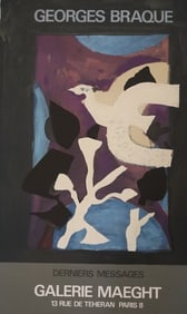 Georges Braque, c. 1960s, Printed Signature, Derniers Messages, Lithograph Poster, French Abstract F