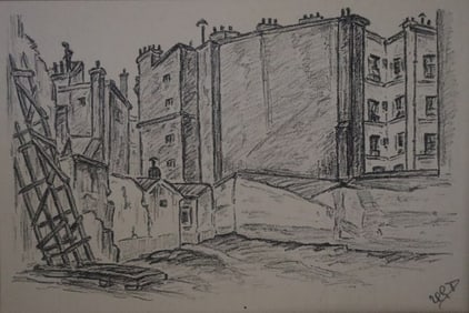 Urban Rooftops, Drawing, Signed