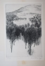 Robert Bero, Snow Mountain III, Etching, Limited Edition 79/250, Signed