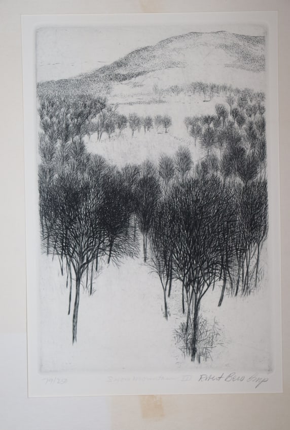 Robert Bero, Snow Mountain III, Etching, Limited Edition 79/250, Signed: Artist: Robert Bero Description: Robert Bero, Snow Mountain III, Etching, Limited
